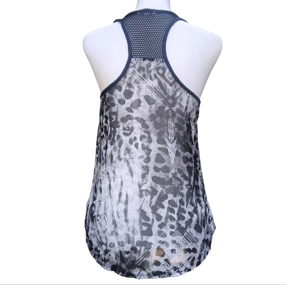 BONGO Lion Hi-Lo Sheer Mesh Black and White Graphic Tank Top Womens Size M Y2K - Picture 2 of 6